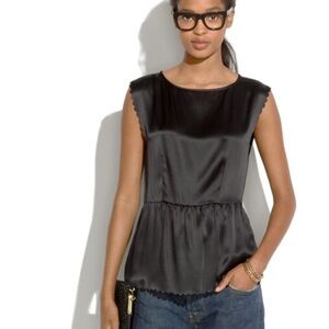 Madewell 100% Silk Scalloped Blouse